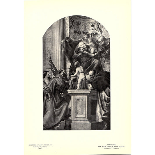 The Holy Family With Saints - Veronese - 1904 Litho Art Print AF4-7