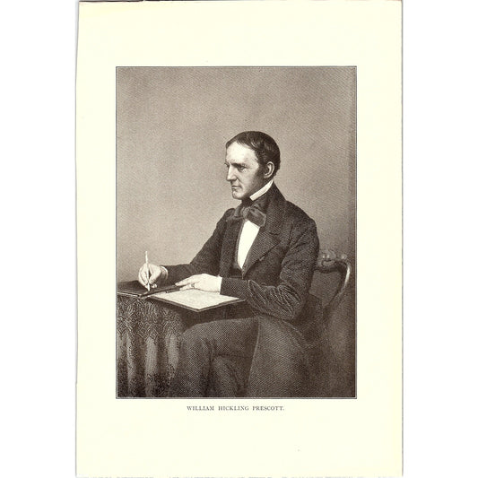 William Hickling Prescott Engraving Art Print 7x10 V4