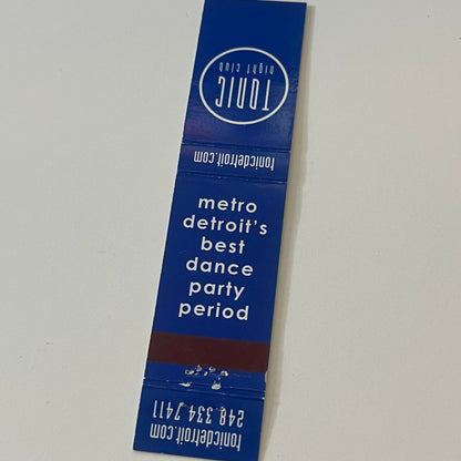 Tonic Night Club Detroit MI Vintage Matchbook TB6-MB2-9