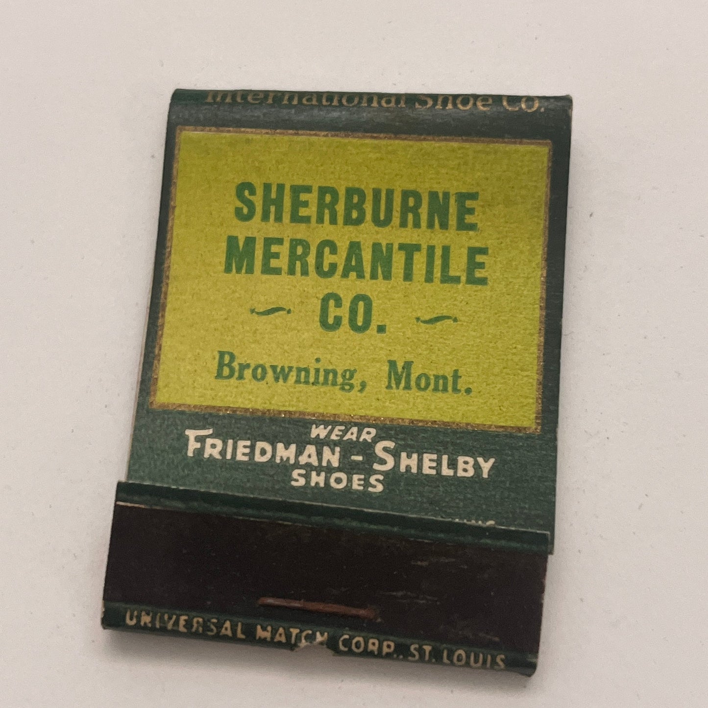 Sherburne Mercantile Co Browning MT Friedman-Shelby Shoes Matchbook TB8-MB2-4