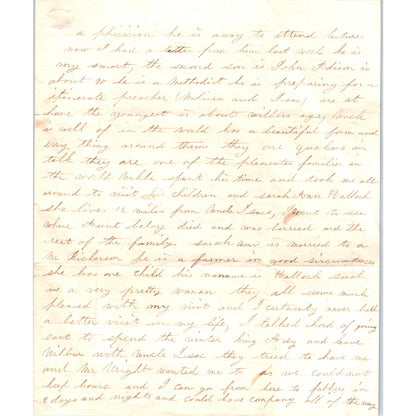 1852 Handwritten Letter Kaneville PA D21