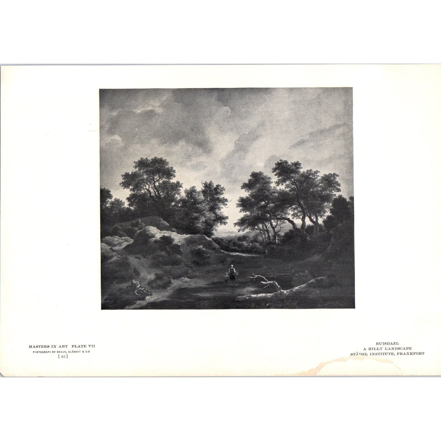 A Hilly Landscape - Ruisdael c1905 Art Print D13
