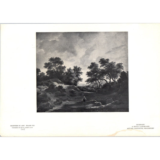 A Hilly Landscape - Ruisdael c1905 Art Print D13