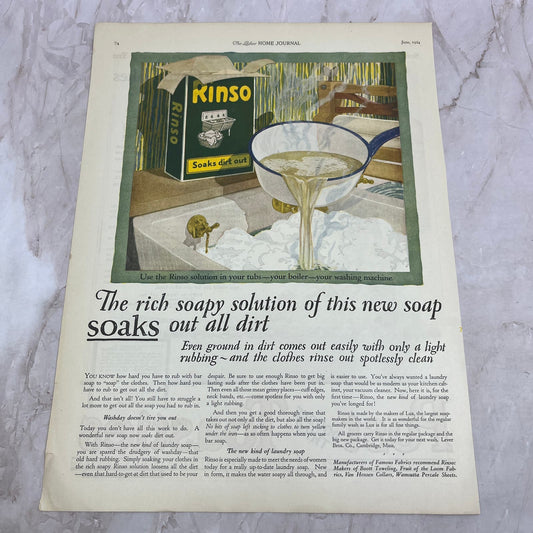 Rinso Soap Lever Bros. Cambridge MA 1924 Magazine Ad FL6-11