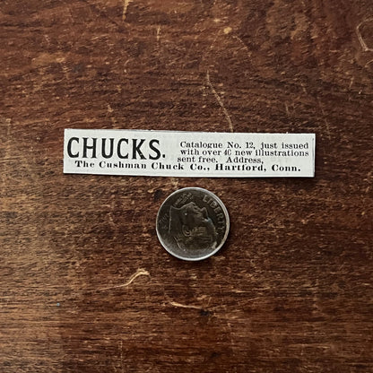 The Cushman Chuck Co Hartford CT Original Advertisement AD8-P29