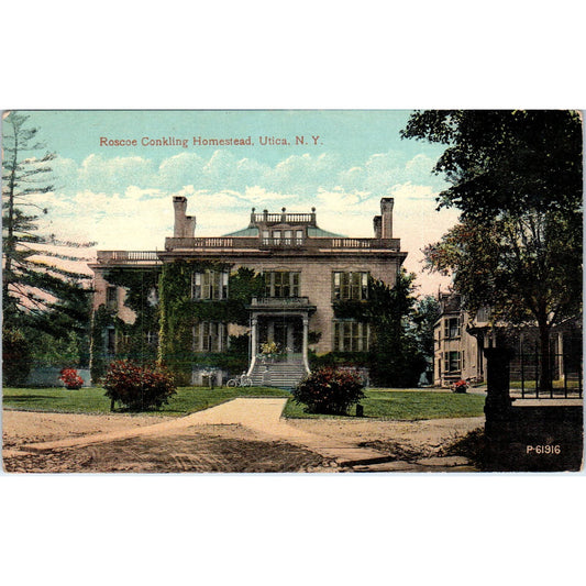 c1910 Roscoe Conkling Homestead Utica NY Original Postcard PC9