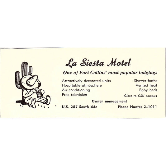 La Siesta Motel Fort Collins CO 1958 Ad AG1-M3