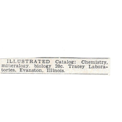Chemistry Mineralogy - Tracey Laboratories, Evanston IL 1955 Ad AG1-S4
