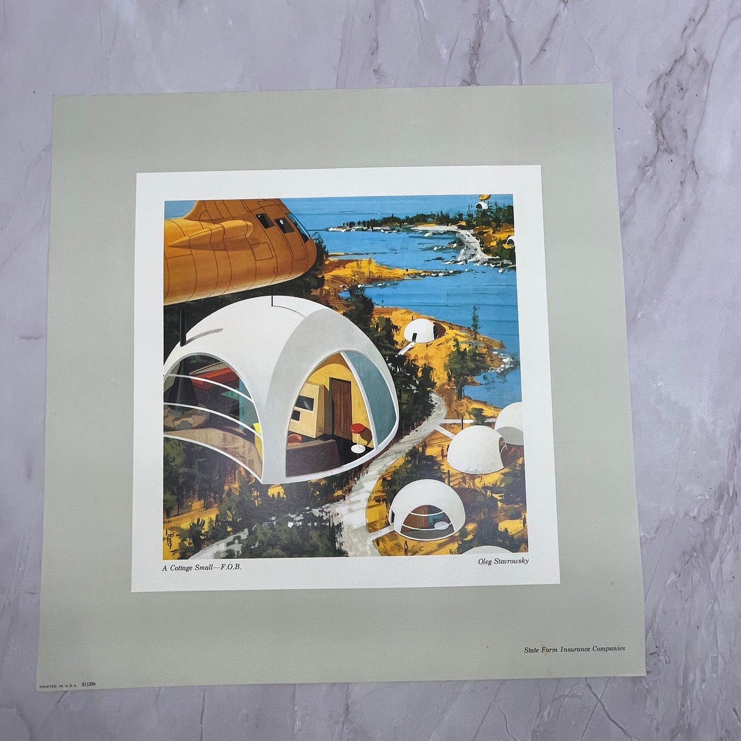 A Cottage Small - Oleg Stavrowsky Lithograph 12x12" Art Print V22