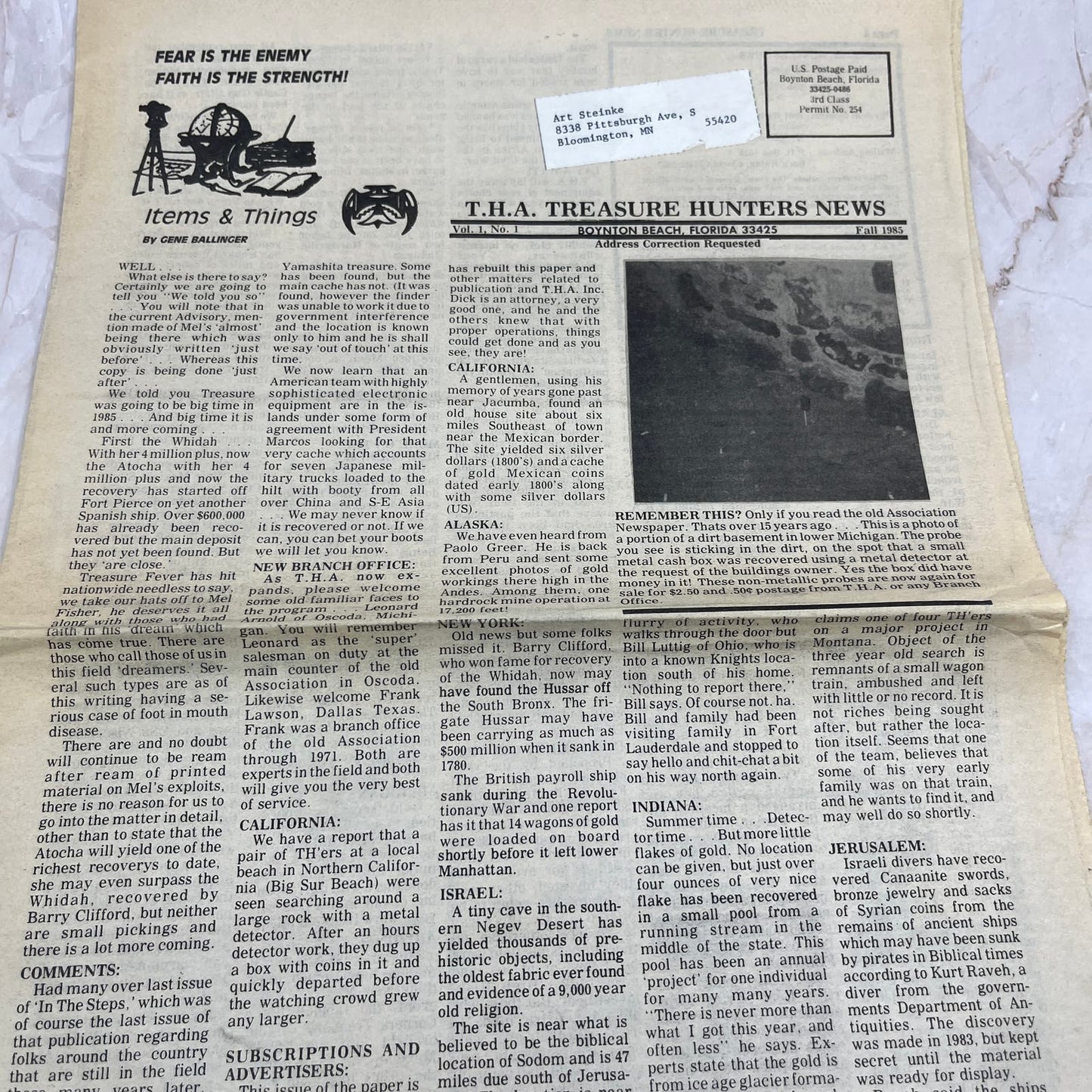 1985 Fall - T.H.A. Treasure Hunter News Newspaper - Boynton Beach FL M11