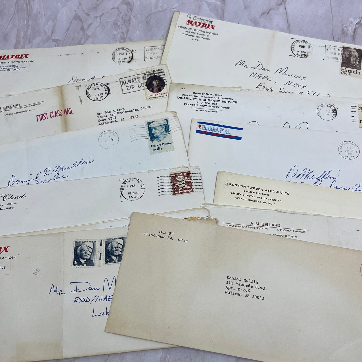 c1930 Huge Lot Perkiomen Valley Mutual Fire Ins Postal Cover Envelopes TG7-EB3