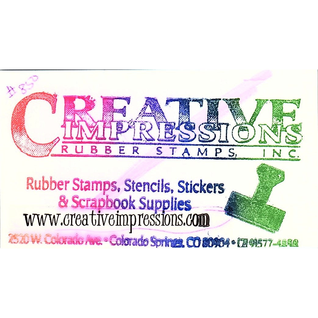 Creative Impressions Stamps Scrapbook Colorado Springs CO Business Card SC9-B9
