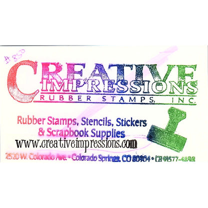 Creative Impressions Stamps Scrapbook Colorado Springs CO Business Card SC9-B9