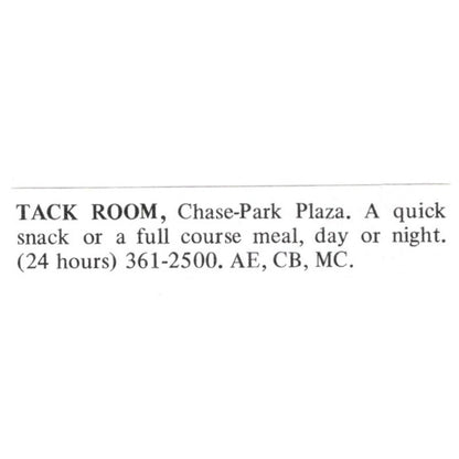 Tack Room Restaurant Chase-Park Plaza St. Louis 1971 Magazine Ad AD8-O1