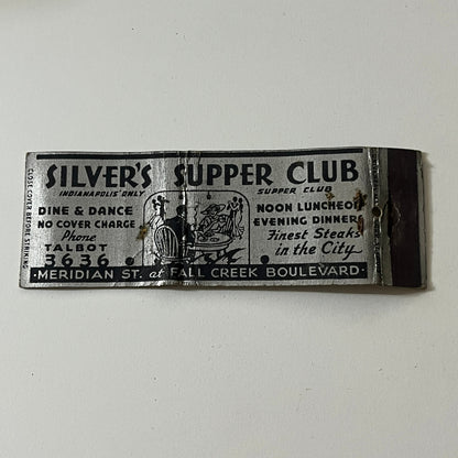 SIlver's Supper Club Meridian St Indianapolis Vintage Matchbook MB60-1