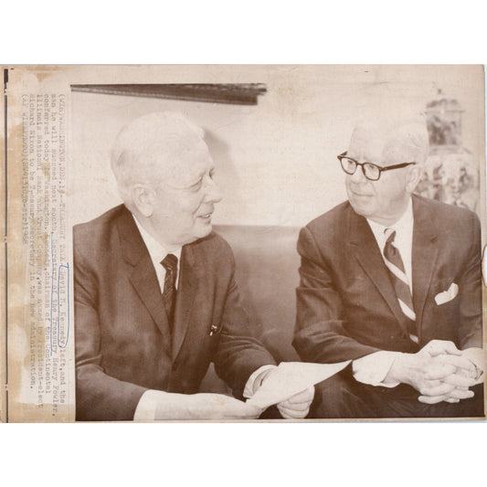 David M. Kennedy and Treasurer Henry Fowler 1968 7x10 Original Press Photo D1-P