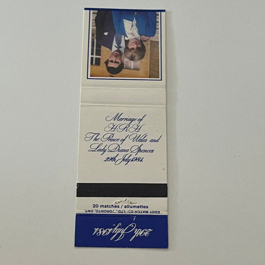 Marriage of Prince Charles and Princess Diana Vintage Matchbook Cover TB6-MB2-4