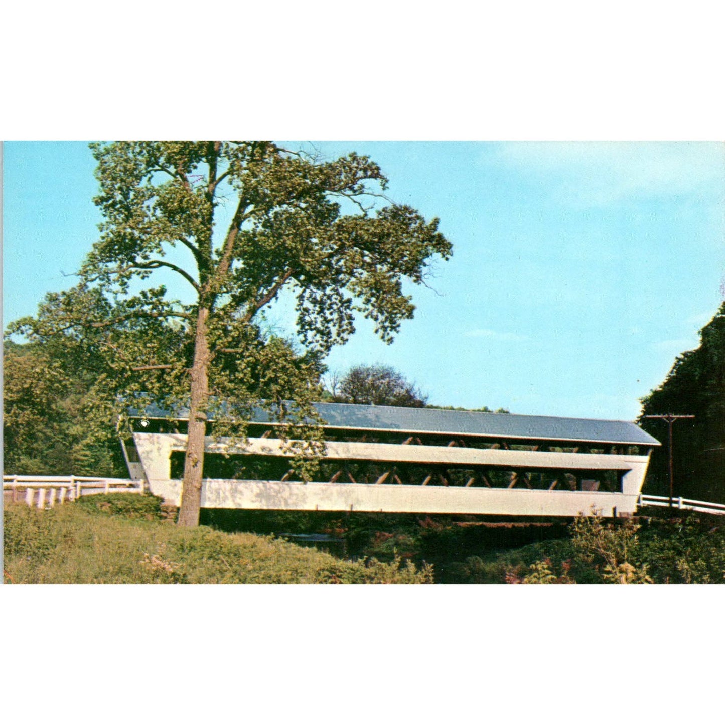 Fairfield County 16 Johnson Bridge Amanda OH Covered Bridge Postcard PC12
