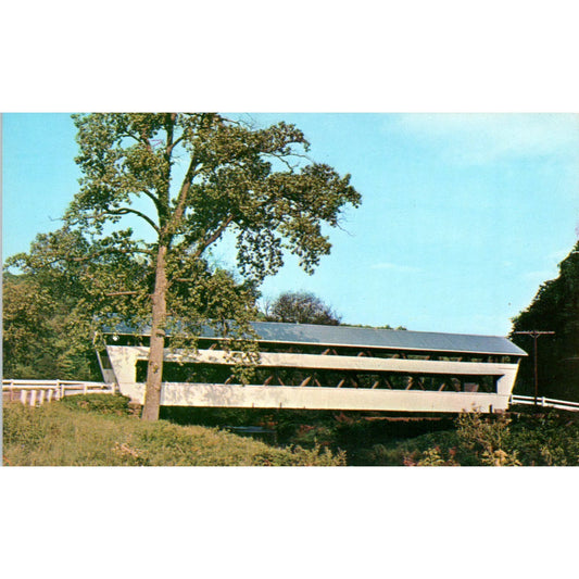 Fairfield County 16 Johnson Bridge Amanda OH Covered Bridge Postcard PC12