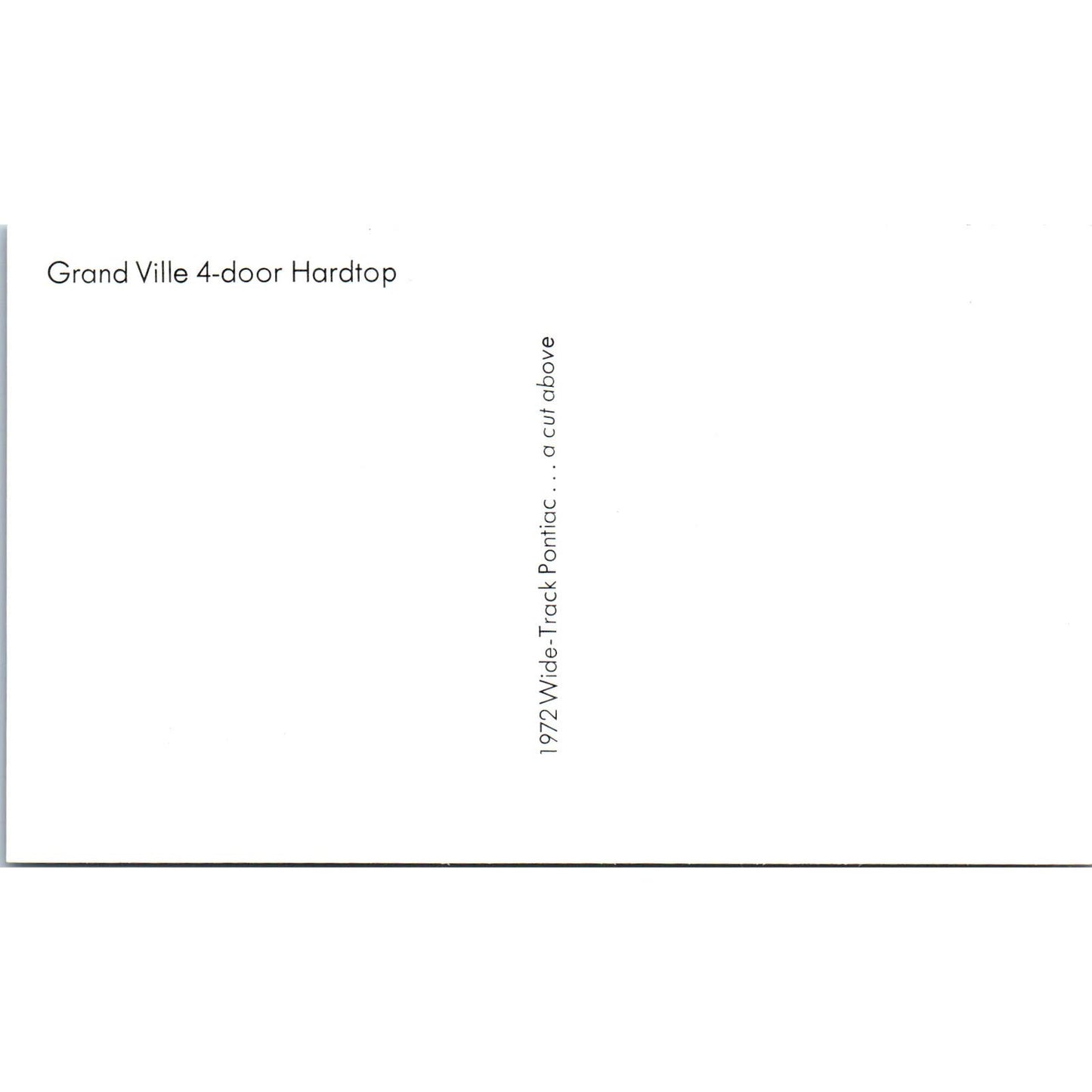 1972 Wide Track Pontiac Grand Ville 4-Door Hardtop Green Vintage Postcard PC12