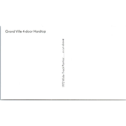 1972 Wide Track Pontiac Grand Ville 4-Door Hardtop Green Vintage Postcard PC12