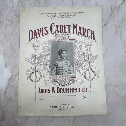 1907 Davis Cadet March Louis A. Drumheller Sheet Music FL6-5