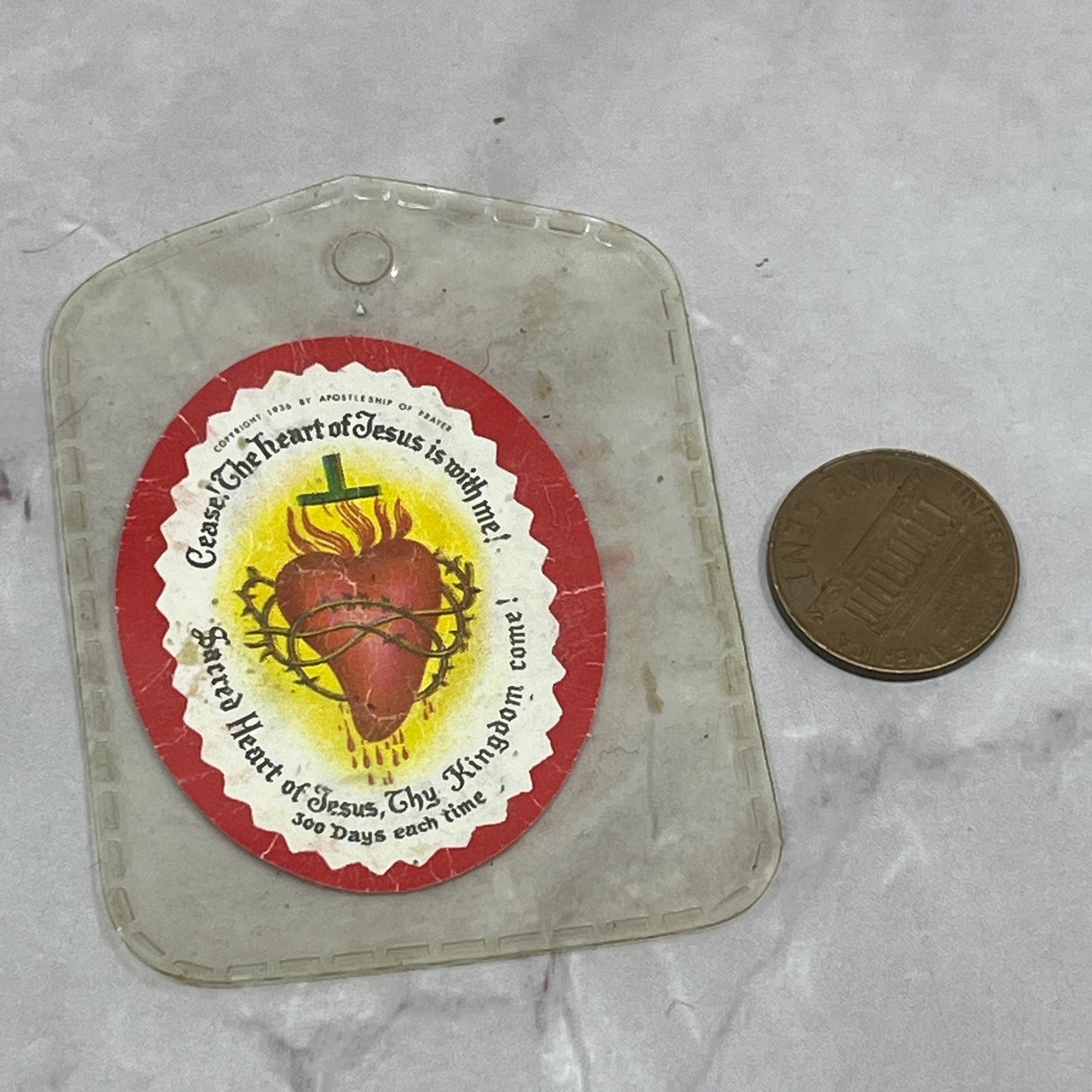 1936 Sacred Heart of Jesus Prayer Medallion SE2
