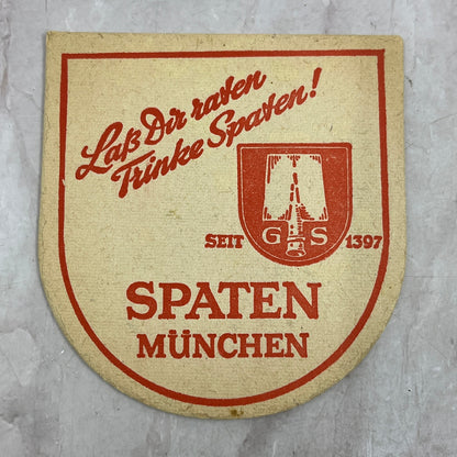 Vintage G.S. Spaten München German Beer Coaster TJ5-CO2