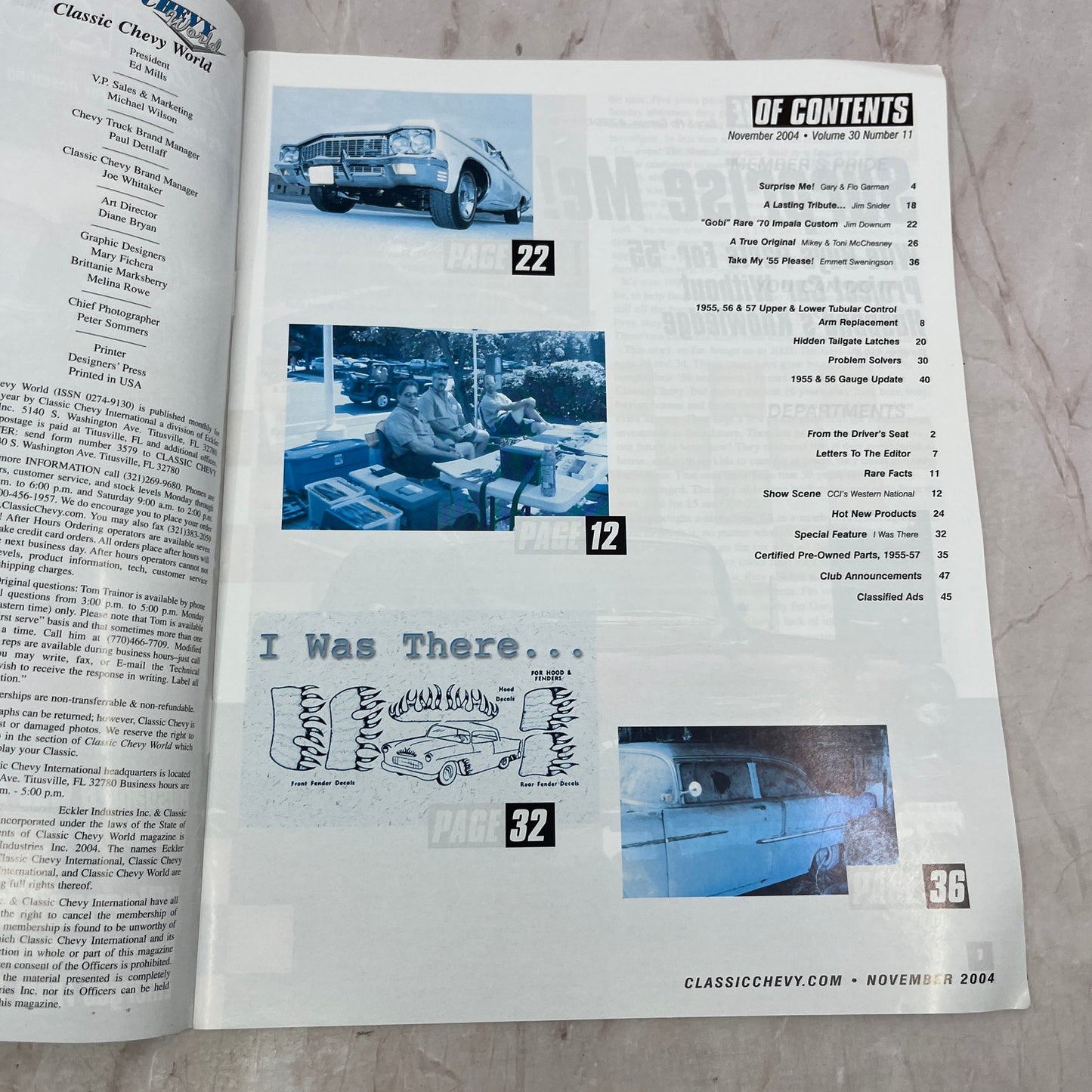 Sleeper Impala - '55, '56, '57 Classic Chevy World Magazine - Nov 2004 M29