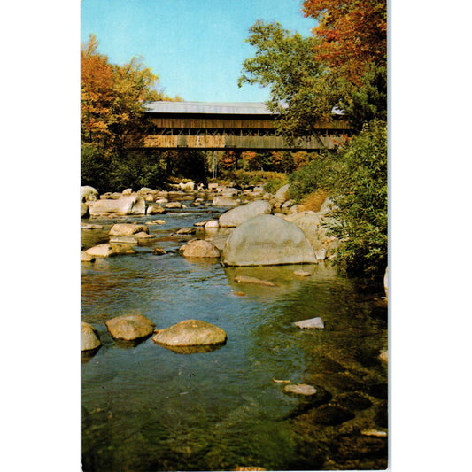Covered Bridge at Jackson NH Vintage Covered Bridge Postcard PC11