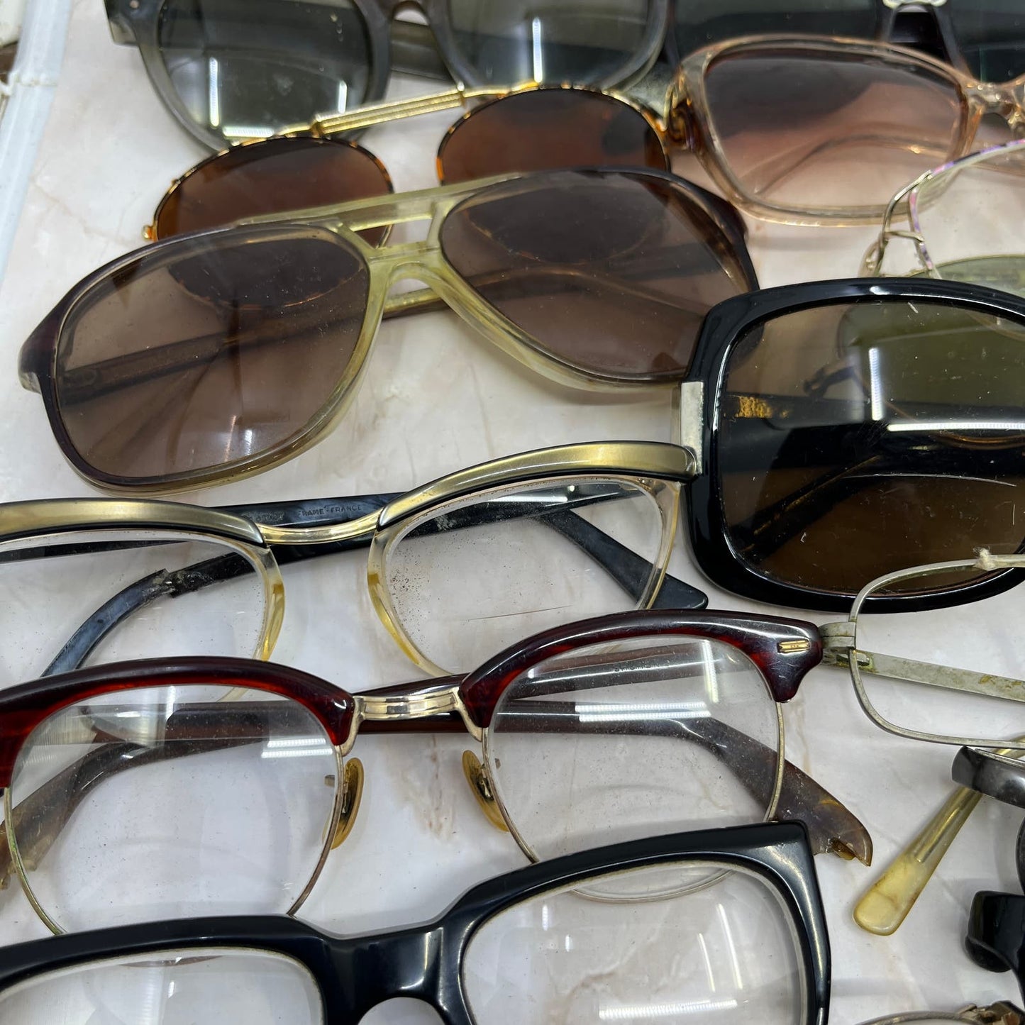 HUGE Lot of Vintage Eyeglasses Sunglasses Frames For Parts or Repair TE9