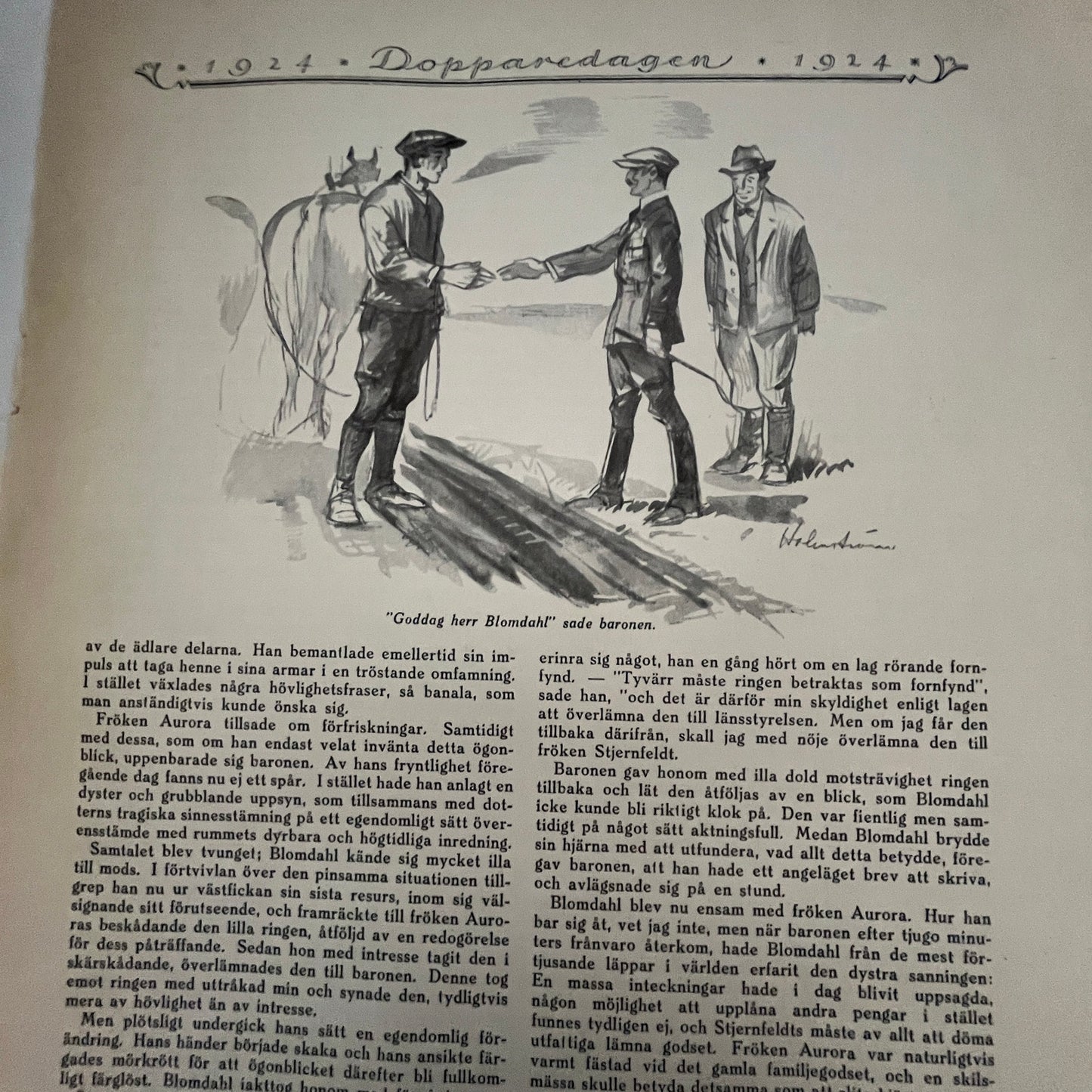 Den Nyckfulla Fortuna by J.E. Lindblad 4 Pages 1924 Swedish Story V27-4