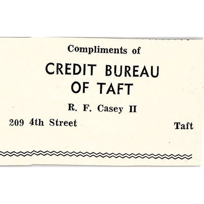 R.F. Casey II Credit Bureau of Taft, Taft Welding & Machine Shop 1965 Ad AF8-S25
