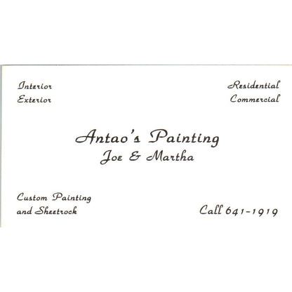 Joe & Martha Antao's Painting Vintage Business Card SD8-B14