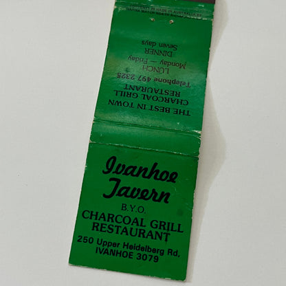 Ivanhoe Tavern 250 Upper Heidelberg Rd Australia Matchbook Cover TB6-MB1-14