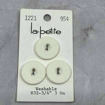 Vintage Lot of 3 La Petite H32 3/4 Buttons on Card 1221 SE2