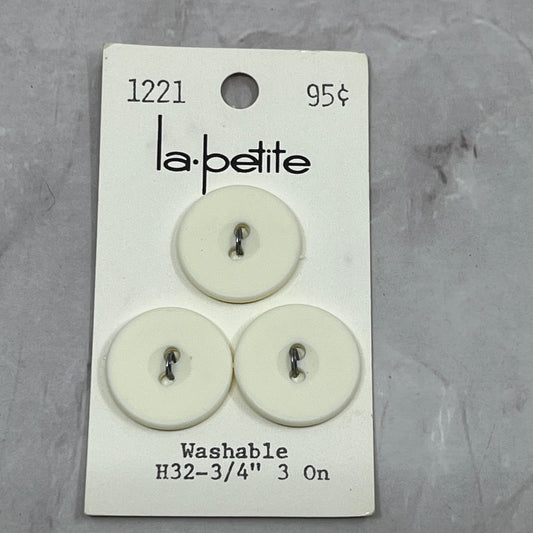 Vintage Lot of 3 La Petite H32 3/4 Buttons on Card 1221 SE2