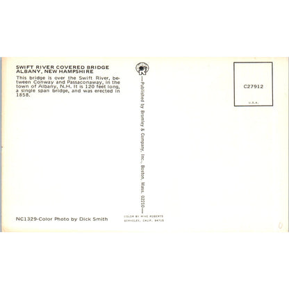 Swift River Covered Bridge Albany NH Vintage Covered Bridge Postcard PC14