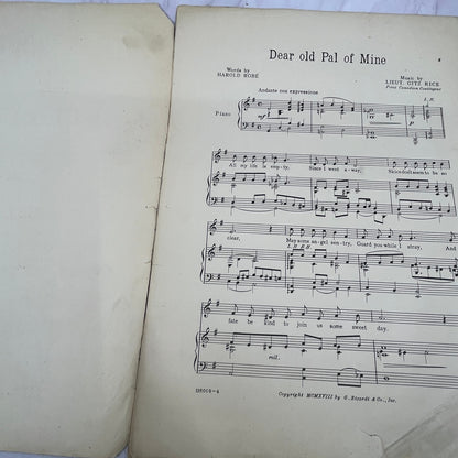 Dear Old Pal of Mine Harold Robè Gitz Rice WWI 1918 Sheet Music V15