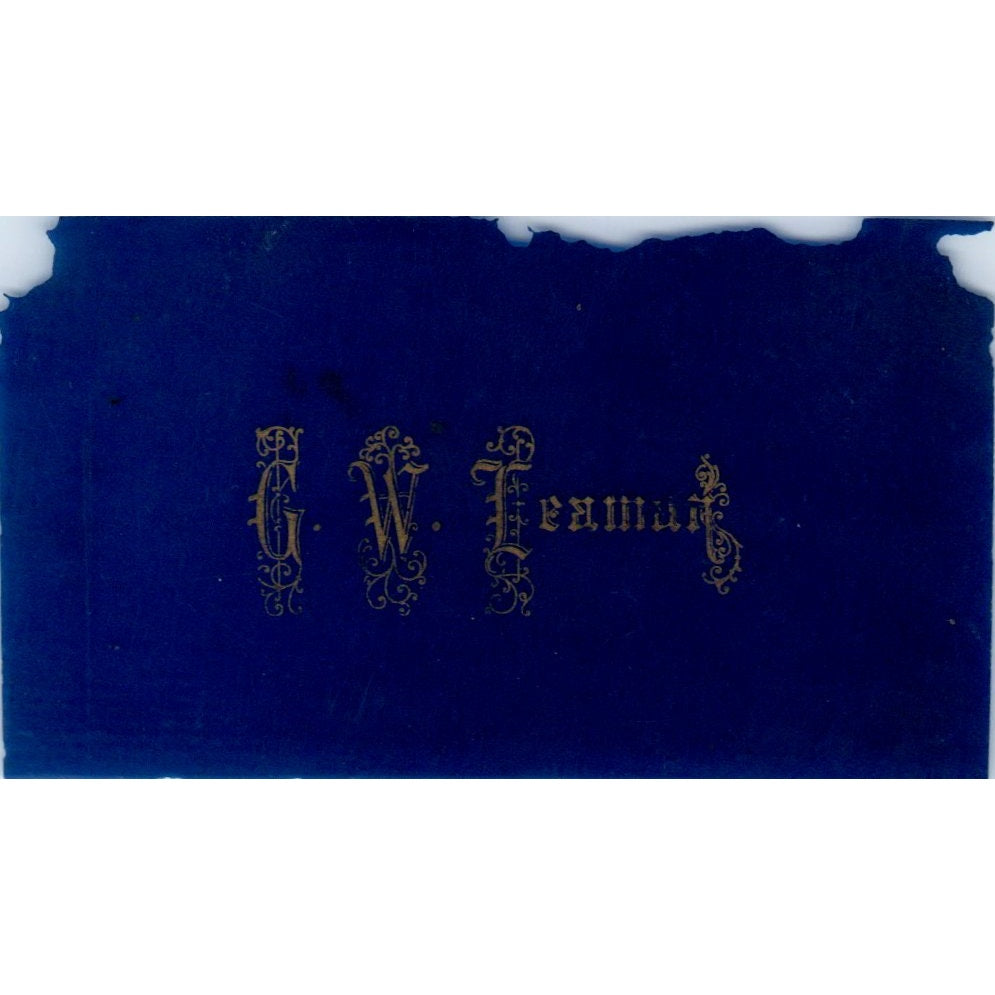 Antique Blue Celluloid Calling Card - G.W. Leaman Pennsylvania D21