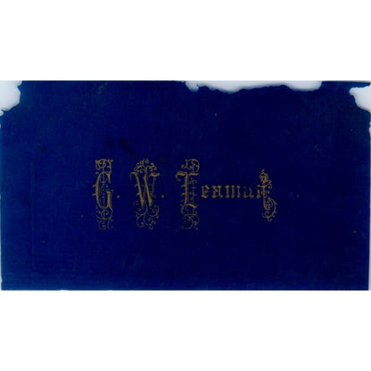 Antique Blue Celluloid Calling Card - G.W. Leaman Pennsylvania D21