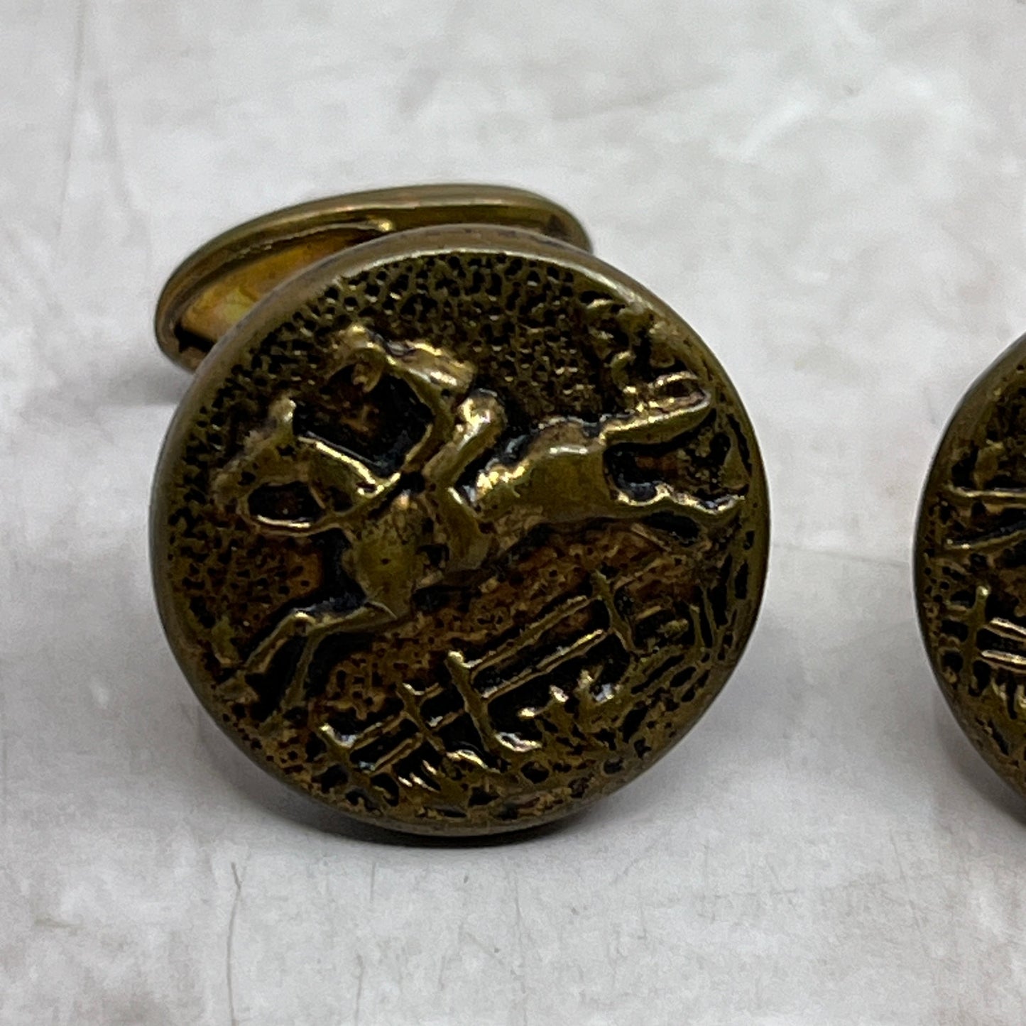 Vintage Set of 2 Equestrian Horse Racing Dressage Cufflinks Cuff Links SF4