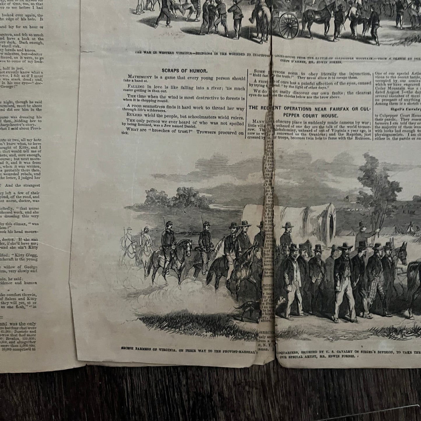 Burning of the White House Gen. McClellan Original 1863 Civil War Engraving C46