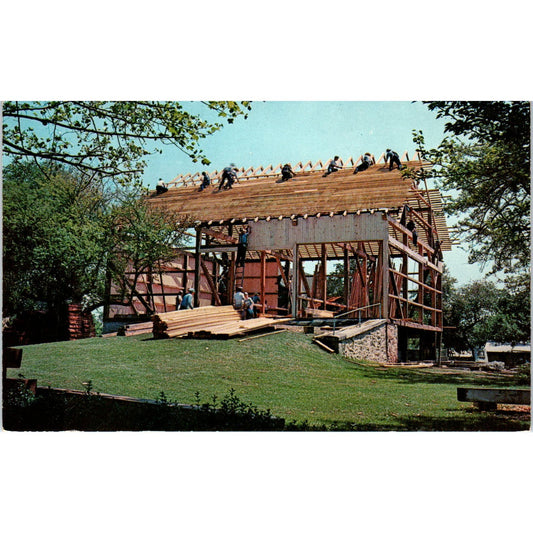 Amish and Mennonite Barn Raising PA Dutch Country Vintage Postcard PD4