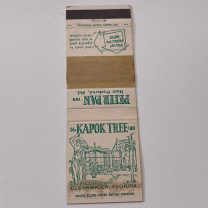 Peter Pan Inn Frederick MD, Kapok Tree Inn Clearwater FL Matchbook TB6-MB1-15