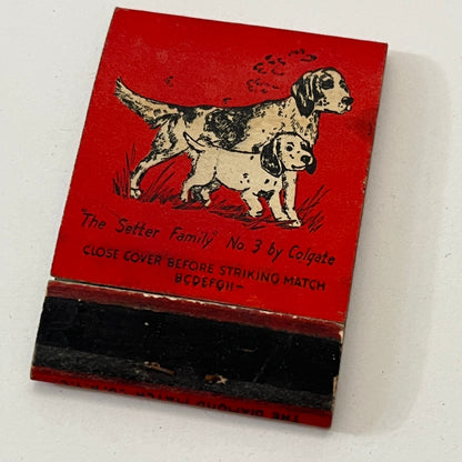 The Setter Family No.3 By Colgate Setter Dogs Vintage Matchbook Cover TB8-MB2-10