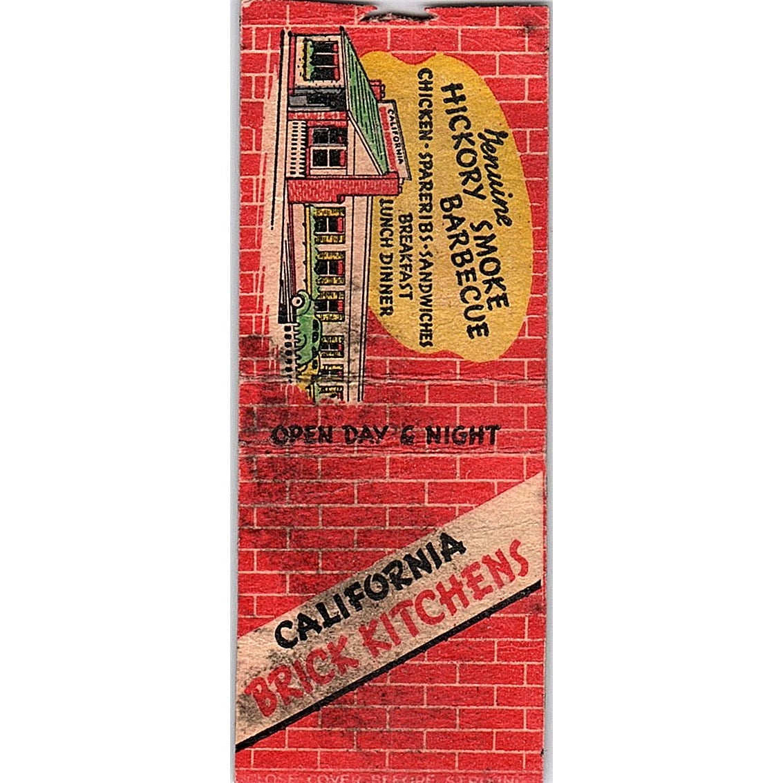 California Brick Kitchens Evanston IL Vintage Matchbook Cover SC7-Y6