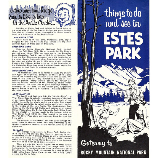 1950s Things to Do and See in Estes Park Colorado Travel Brochure AF9-2