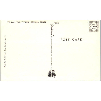 Red Covered Bridge Pennsylvania Vintage Covered Bridge Postcard PD3