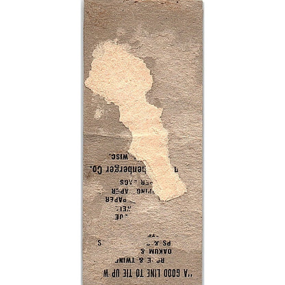 A.E. Woods John Rauschenberger Co Milwaukee Vintage Matchbook Cover SC7-Y6